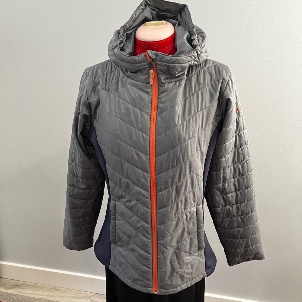 Columbia Youth Girl Grey/Blue Puffer Jacket size XL (18/20)